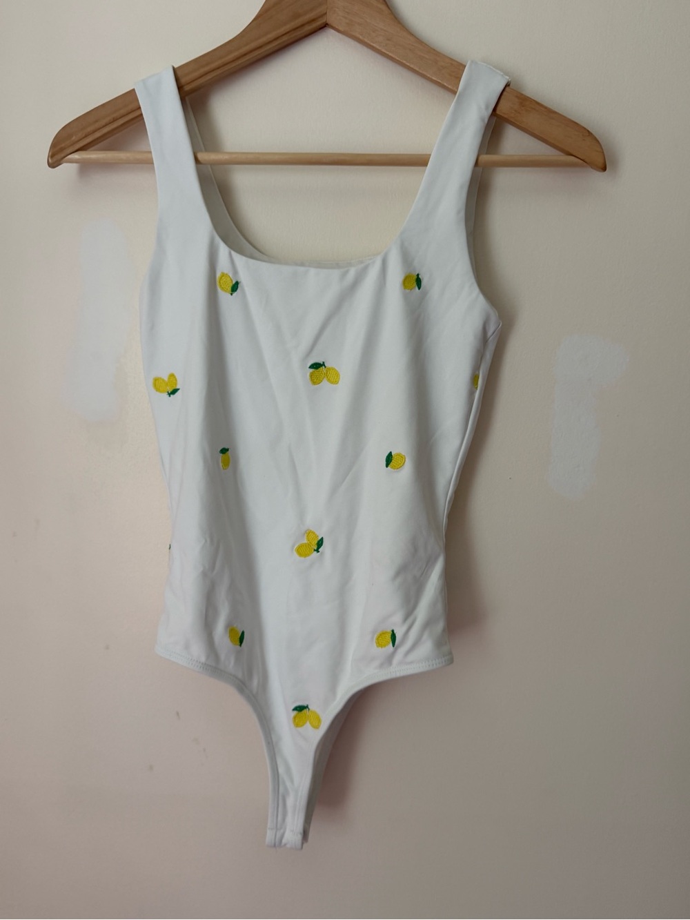 Francesca's Collections White One-Piece with Yellow Lemon Motif